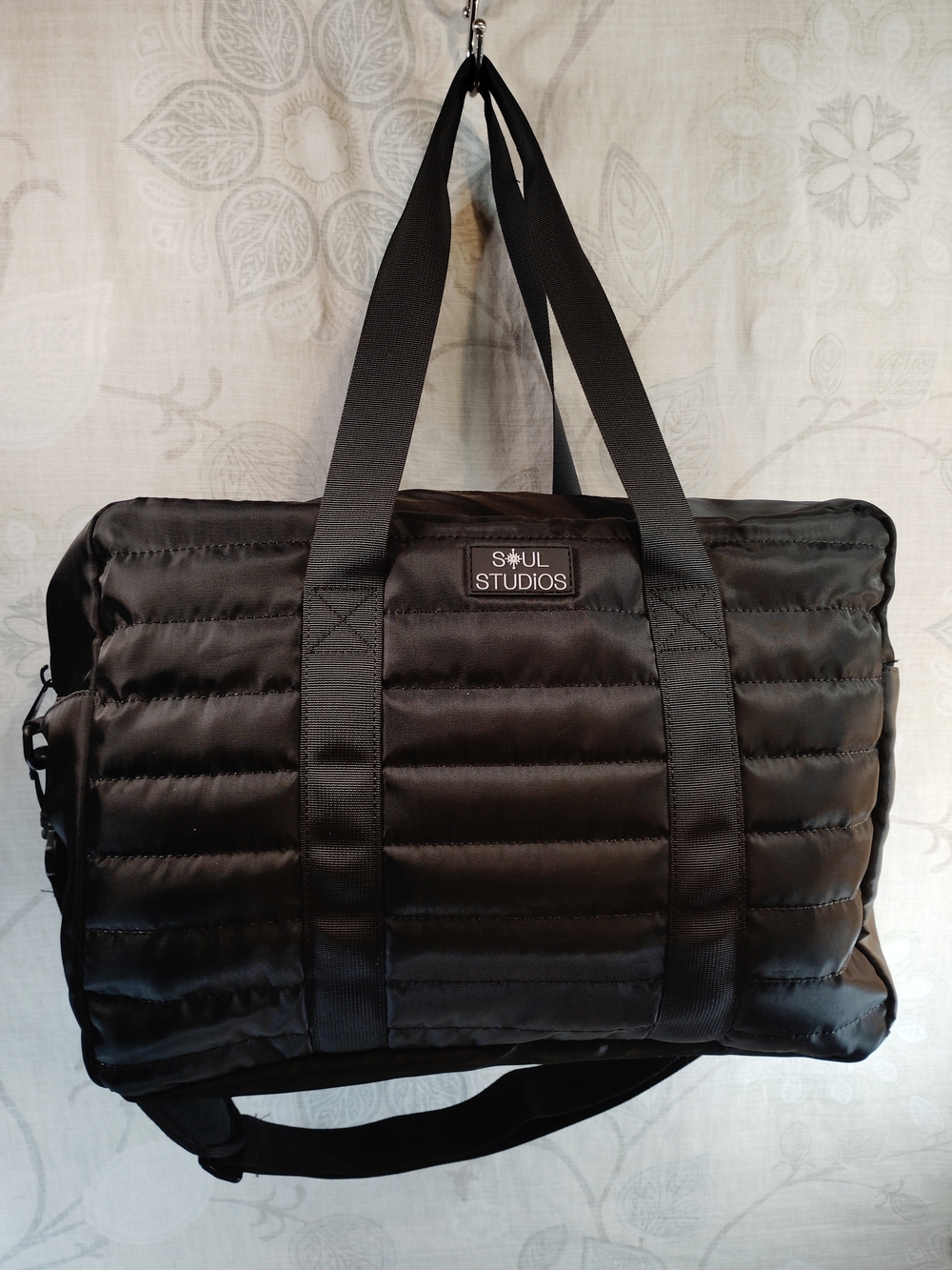 Black Quilted Crossbody/Travel Tote Bag
